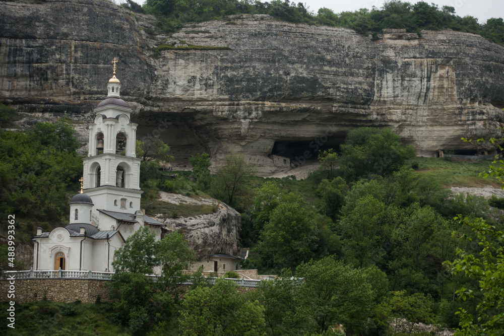 Fototapeta premium valley. mountains. church