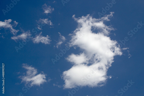 Natural daylight and white clouds floating on blue sky