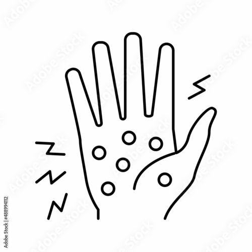 dyshidrotic eczema line icon vector illustration