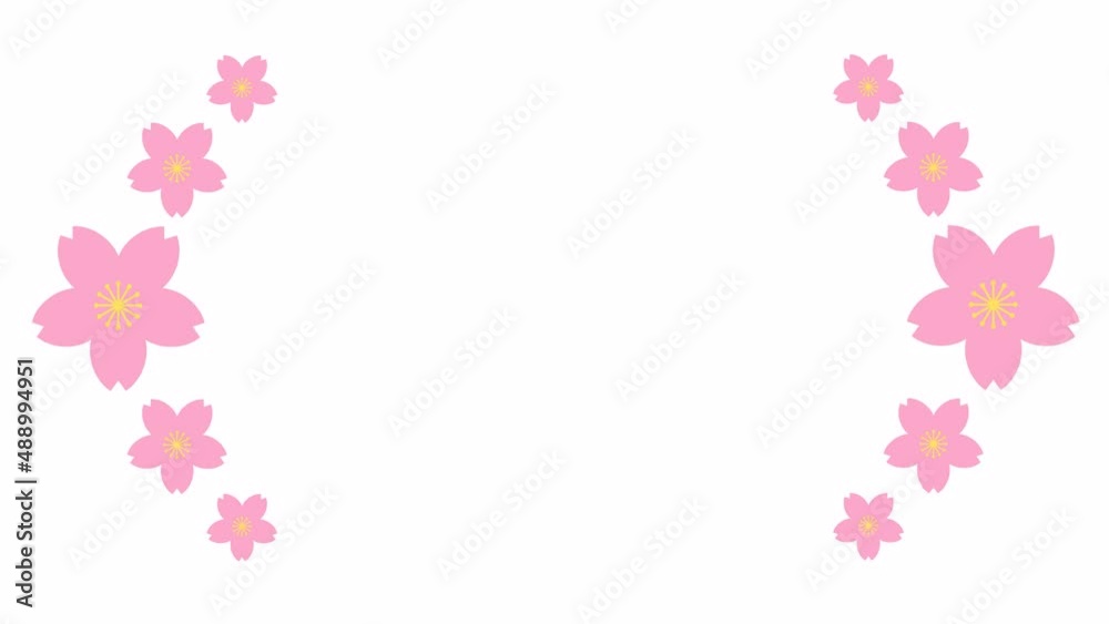 桜のイラストが回るフレームのアルファ付きループアニメーション 桜のイラストが回るフレームのアルファ付きループアニメーション
