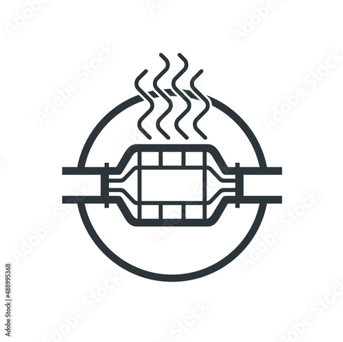 catalytic converter icon, vector art.
