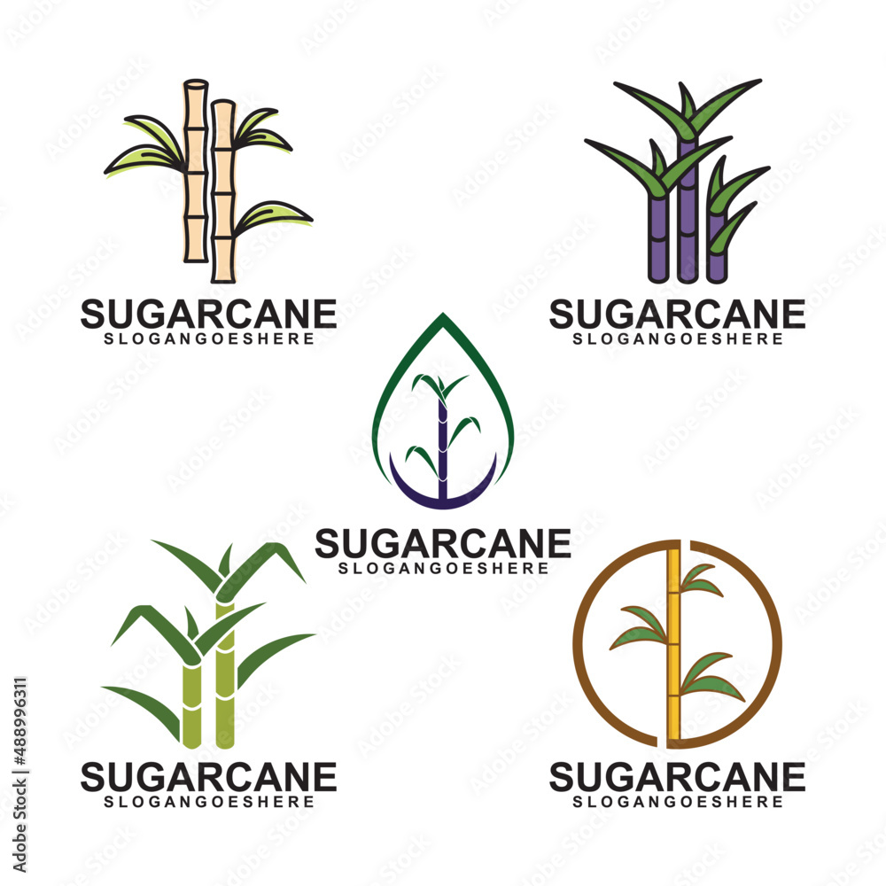 Sugar cane fields, tropical culture logo... - Stock Illustration  [105338170] - PIXTA