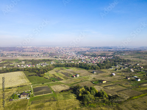 Aerial view of the countryside.