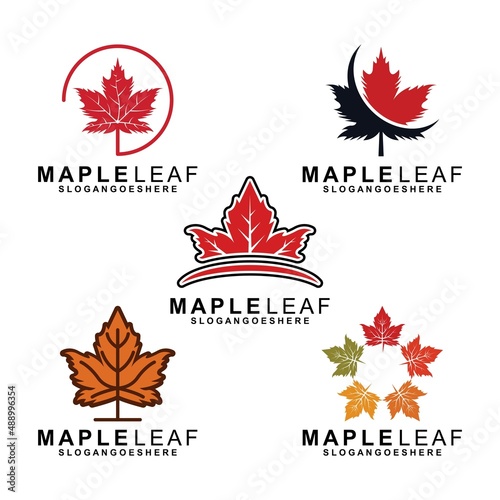 Maple Leaf Logo Template Design Vector, Emblem, Design Concept, Creative Symbol, Icon