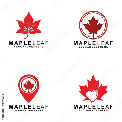 Maple Leaf Logo Template Design Vector, Emblem, Design Concept, Creative Symbol, Icon
