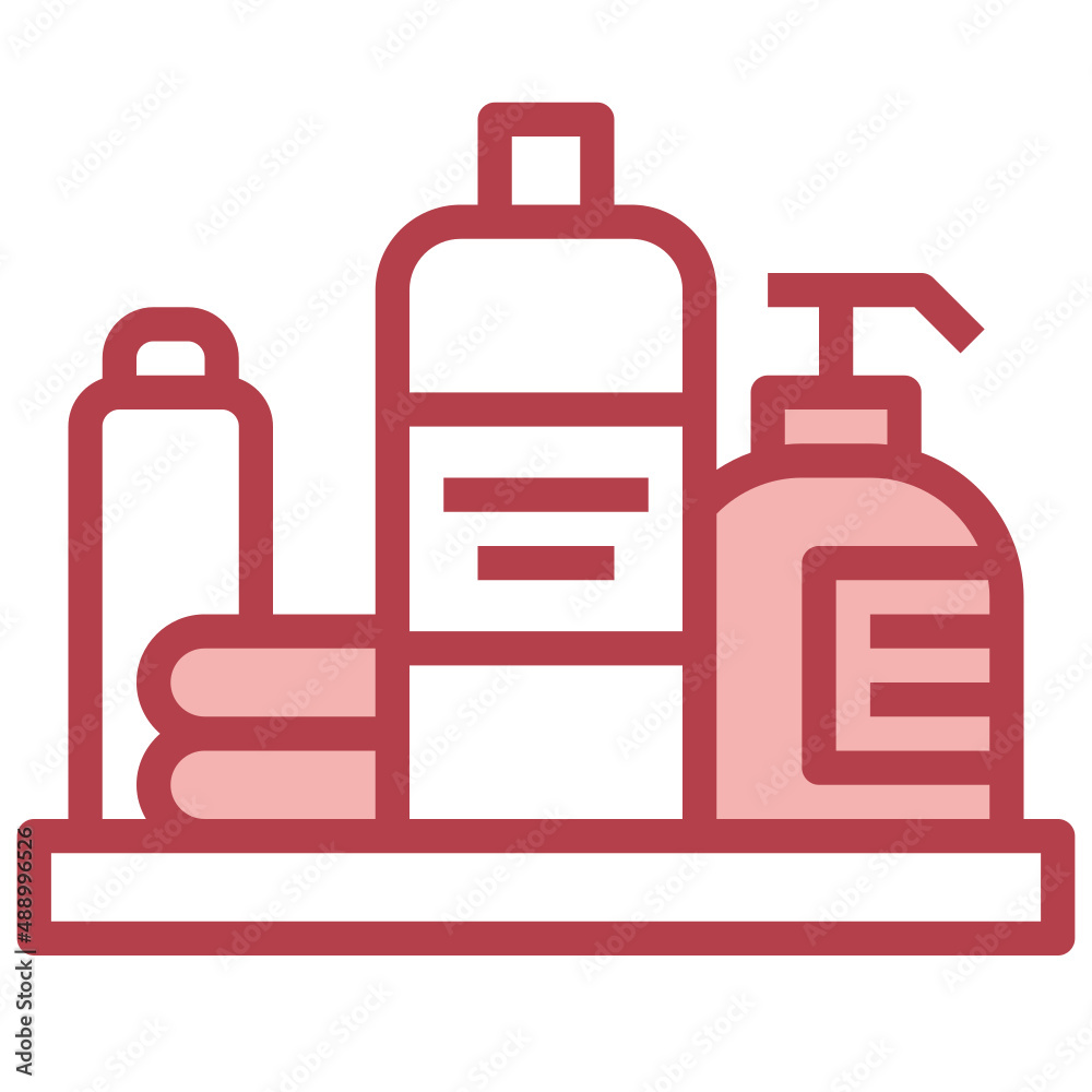 SHELF red line icon,linear,outline,graphic,illustration