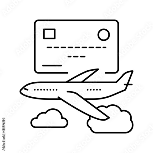 traveling card line icon vector illustration