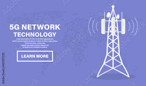 Leinwand Poster 5G network technology