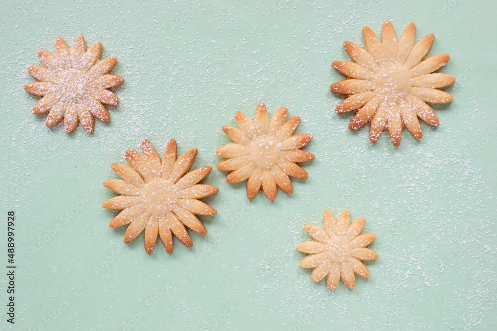 Flower shaped butter cookies Stock Photo Adobe Stock
