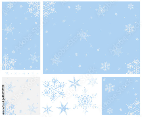 abstract snowflake drawing, blank template for a social network post, christmas card layout, background image, christmas illustration, desktop wallpaper, place for text