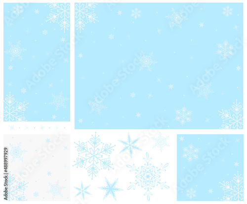 abstract snowflake drawing, blank template for a social network post, christmas card layout, background image, christmas illustration, desktop wallpaper, place for text