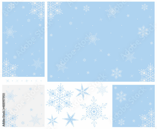 abstract snowflake drawing, blank template for a social network post, christmas card layout, background image, christmas illustration, desktop wallpaper, place for text