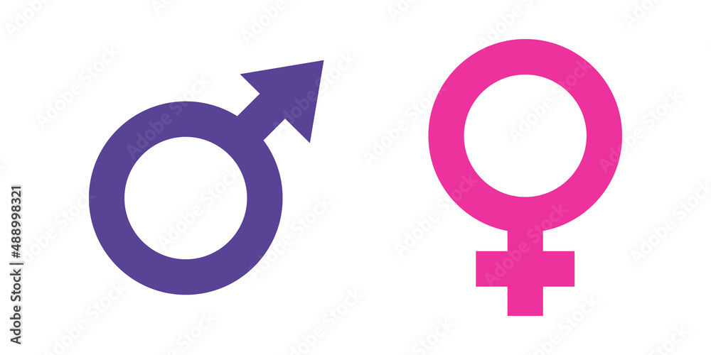 Male and female gender signs on white isolated background. Gender icons for illustration relationship between men and women. Vector clipart illustration Male and female gender signs on white isolated background. Gender icons for illustration relationship between men and women. Vector clipart illustration