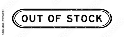 Grunge black out of stock word rubber seal stamp on white background