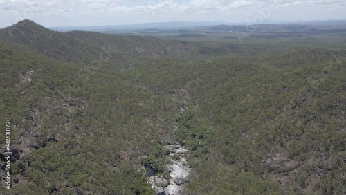 Davies Creek Falls And Vast Landscape Of Davies Creek, Dinden National Park In North Queensland, Australia. wide aerial photo