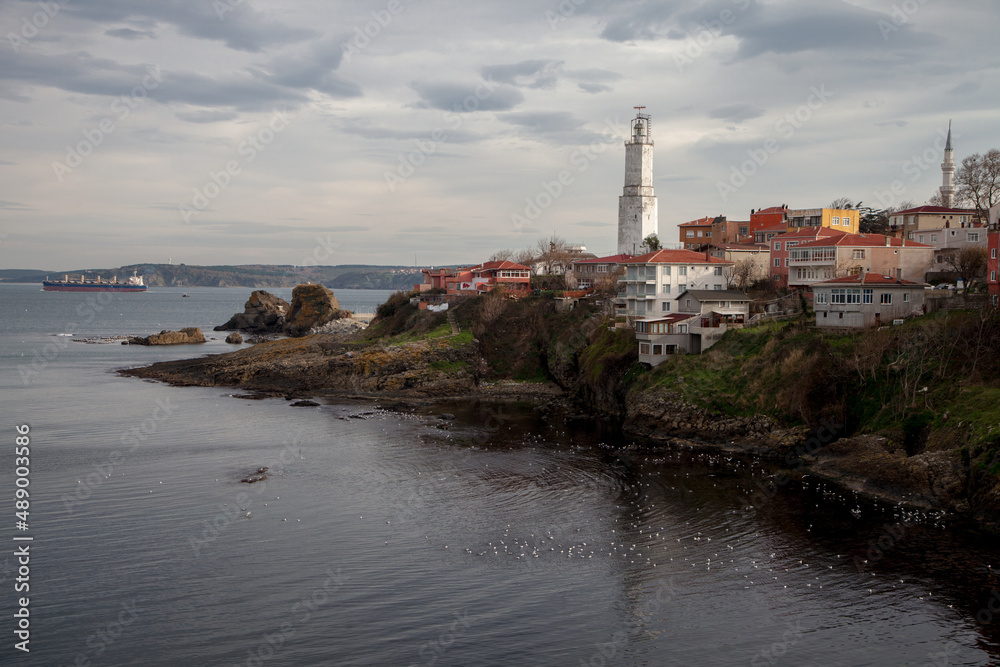 Black sea view with Rumeli lighthouse Black sea view with Rumeli lighthouse