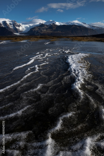 Pattern on the ice in the Skaftafell National Park, Iceland © Giulio