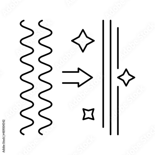 hair straightening procedure line icon vector illustration