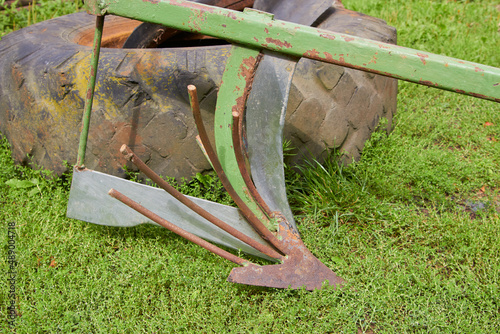 Hand plow,plow for plowing potatoes, agricultural equipment photo