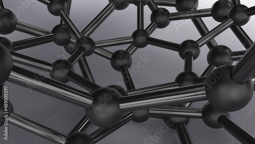 abstract background Nanotechnology shapes, future materials, carbon materials,3d rendering