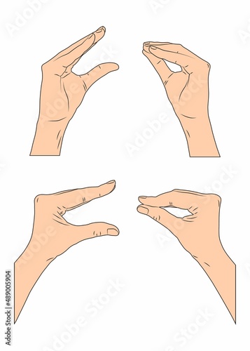 Set of hands making blah blah blah sign. Vector illustration of talking hands