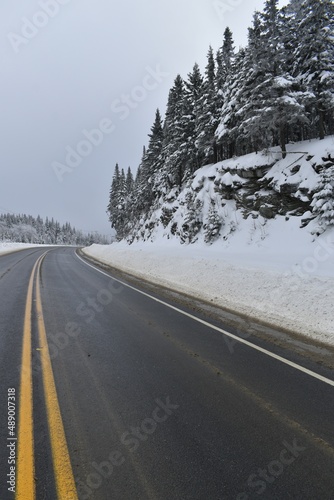 A country road in winter, Québec, Canada