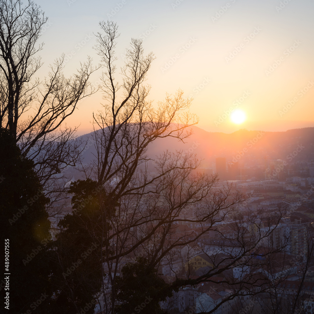 Sunset at the Schlossberg in Graz Sunset at the Schlossberg in Graz