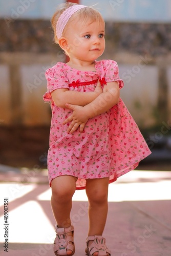 little girl in dress in sri lanka 