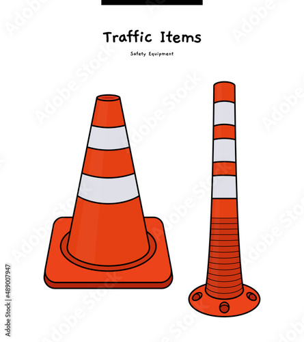 This is a facility for safe transportation. Mark dangerous places or separate roads and lanes on the road.