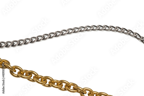 Steel chain isolated on white backgroound.