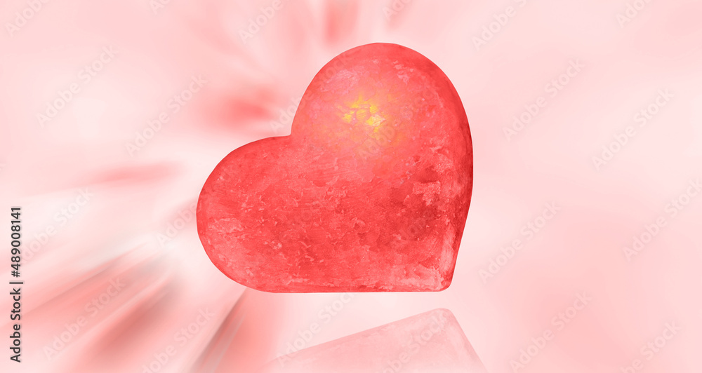 Heart made of salt stone on a pink background. Valentine. Heart made of salt stone on a pink background. Valentine.