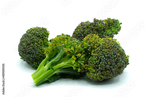 Broccoli florets isolated on white background