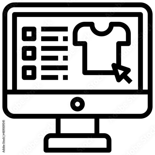 ECOMMERCE line icon linear outline graphic illustration