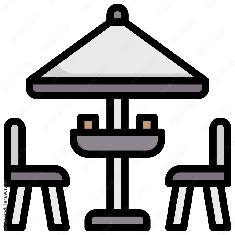 Fototapeta premium TABLE filled outline icon,linear,outline,graphic,illustration