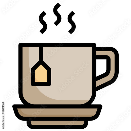 TEA filled outline icon,linear,outline,graphic,illustration