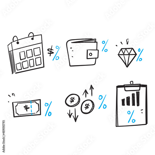 hand drawn doodle Simple Set of Tax Related Vector illustration vector