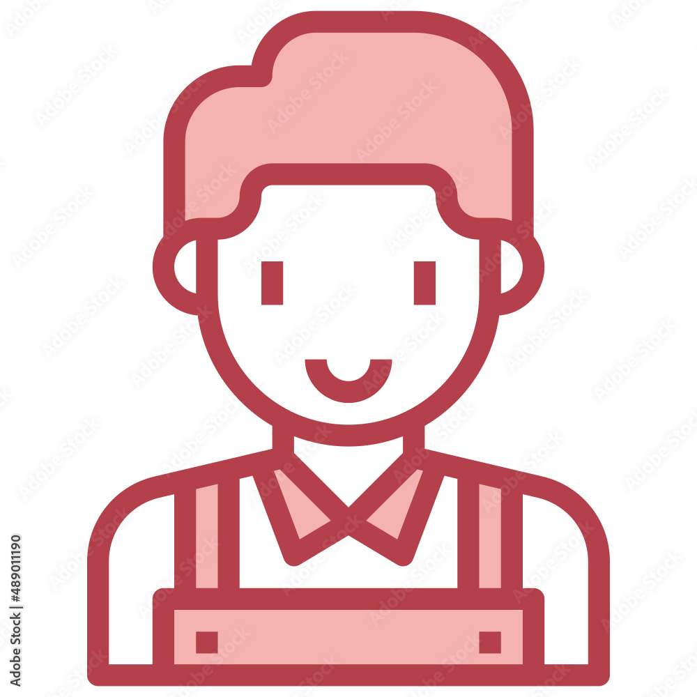 WAITRESS red line icon,linear,outline,graphic,illustration WAITRESS red line icon,linear,outline,graphic,illustration
