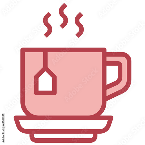 TEA red line icon,linear,outline,graphic,illustration