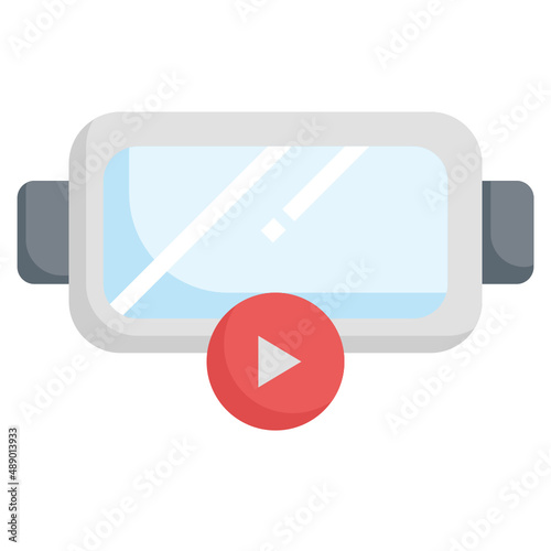 VR flat icon,linear,outline,graphic,illustration