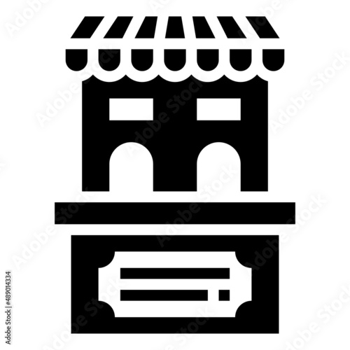 TICKET OFFICE glyph icon,linear,outline,graphic,illustration