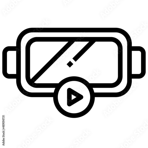 VR line icon,linear,outline,graphic,illustration