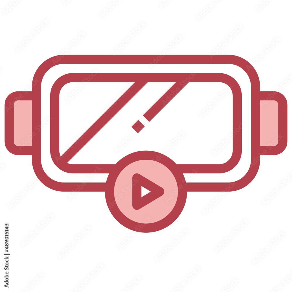 VR red line icon,linear,outline,graphic,illustration