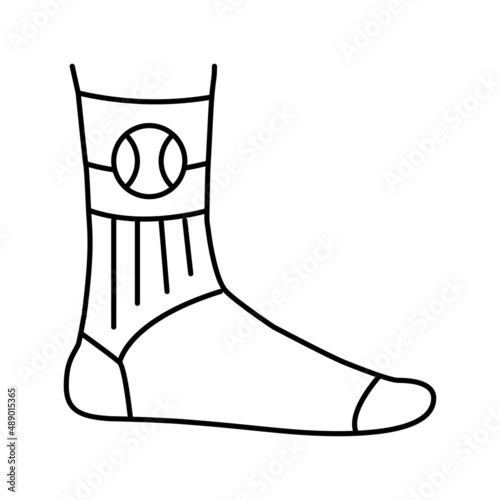 socks tennis player line icon vector illustration
