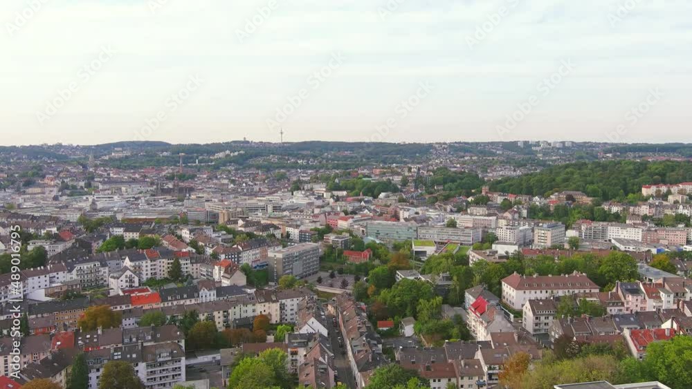 Wuppertal: Aerial view of city in Germany - landscape panorama of Europe from above Wuppertal: Aerial view of city in Germany - landscape panorama of Europe from above