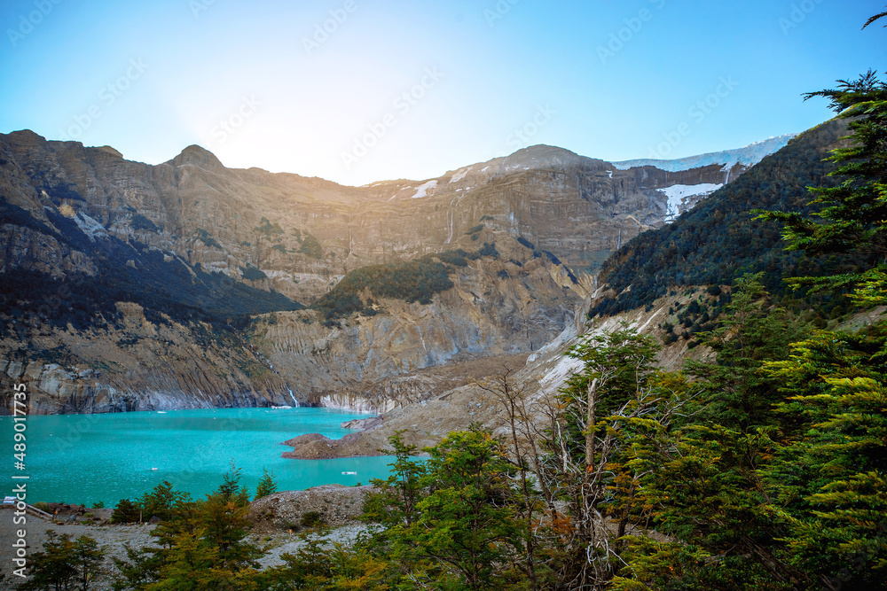 ventisquero negro, Cerro Tronador, tourism and travel in patagonia argentina, glacier and crystal clear waters, Bariloche	