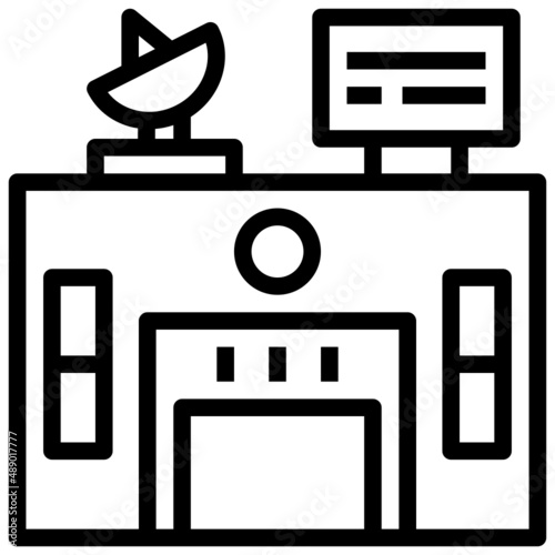 RADIO STATION line icon,linear,outline,graphic,illustration