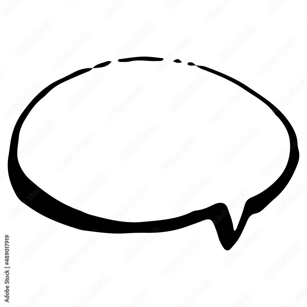 An oval of a speech bubble, hand-drawn in the style of a comic book with an isolated black line on white with an empty space for text. drawn Round Comic Book Template for Chats and correspondence Vect An oval of a speech bubble, hand-drawn in the style of a comic book with an isolated black line on white with an empty space for text. drawn Round Comic Book Template for Chats and correspondence Vect