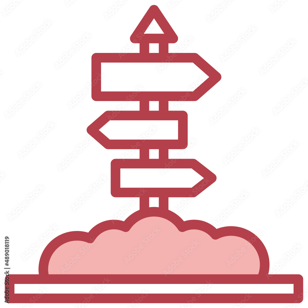 DIRECTION red line icon,linear,outline,graphic,illustration DIRECTION red line icon,linear,outline,graphic,illustration