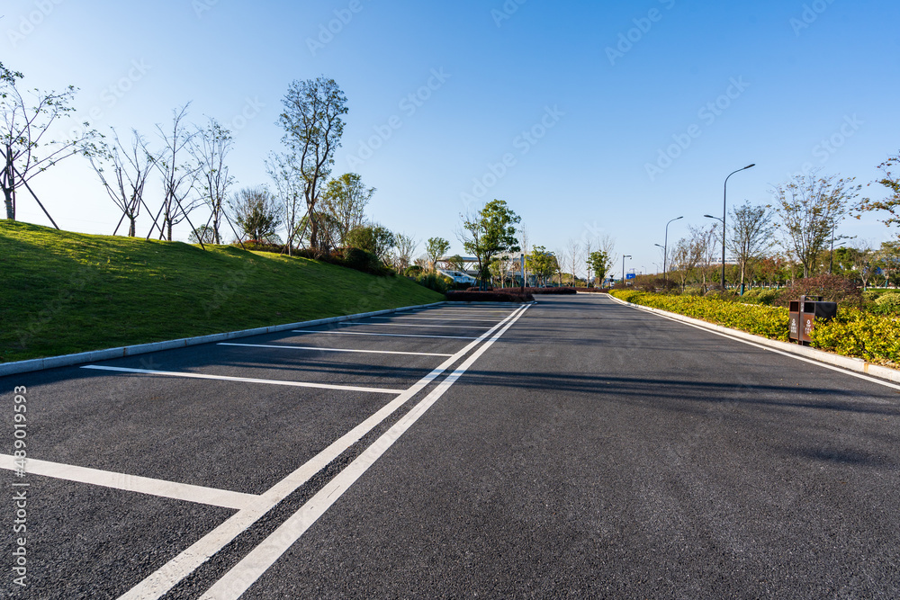 parking lot in city park