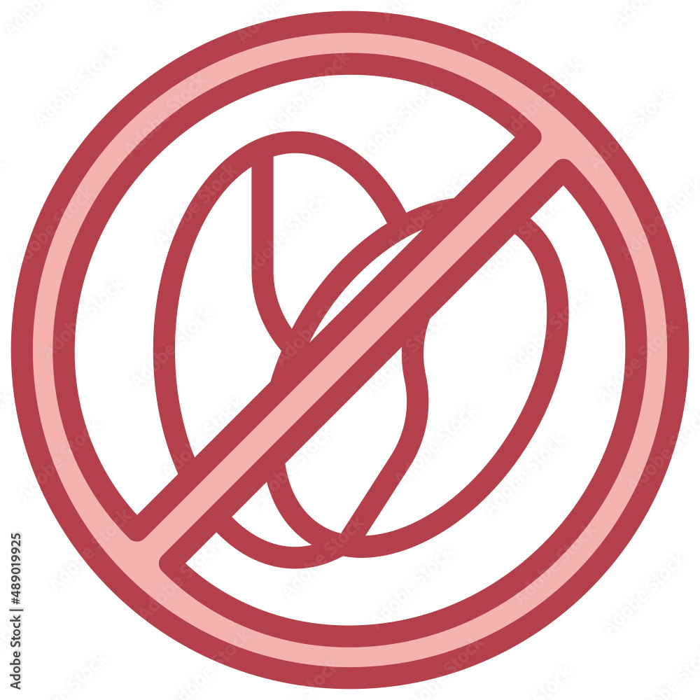 NO CAFFEINE red line icon,linear,outline,graphic,illustration NO CAFFEINE red line icon,linear,outline,graphic,illustration